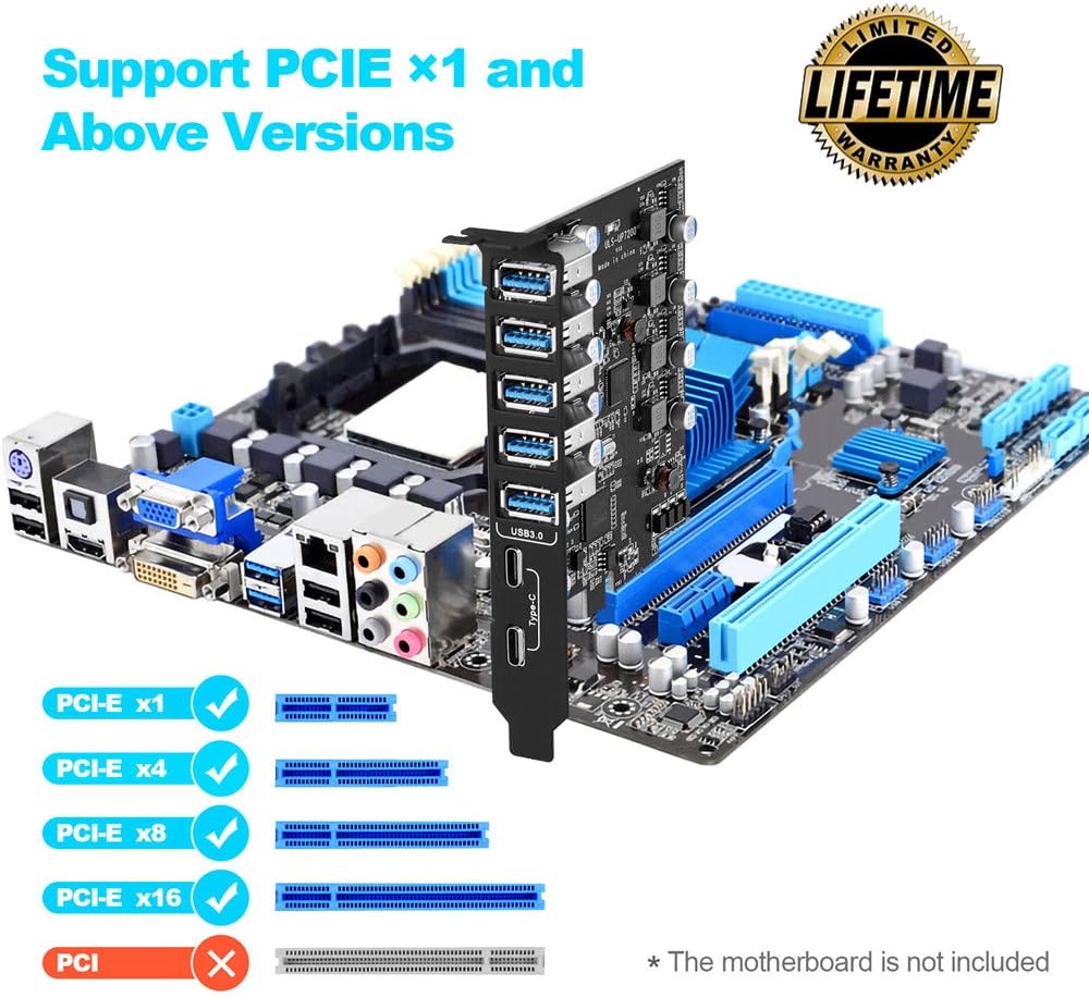 PCI-E to USB 3.0 7-Port Expansion Card D702