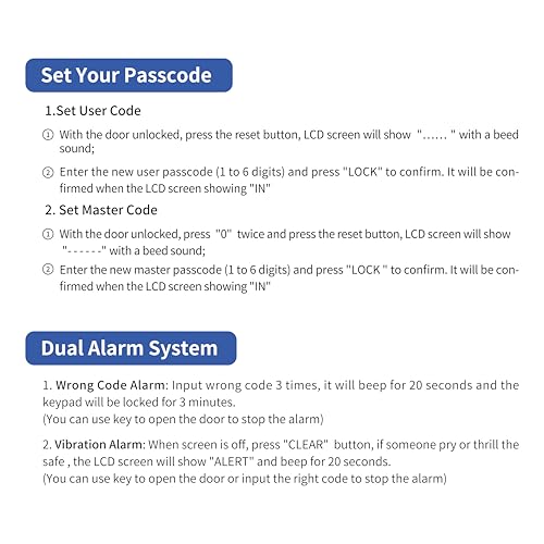 6.1 Cub Fireproof Waterproof Home Safe Box with LCD Screen Digital Keypad and Key Lock Q4003