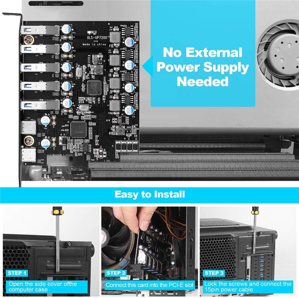 PCI-E to USB 3.0 7-Port Expansion Card D702