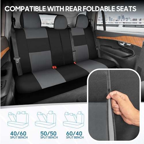 Solid Black Full Set Car Seat Covers Q3844