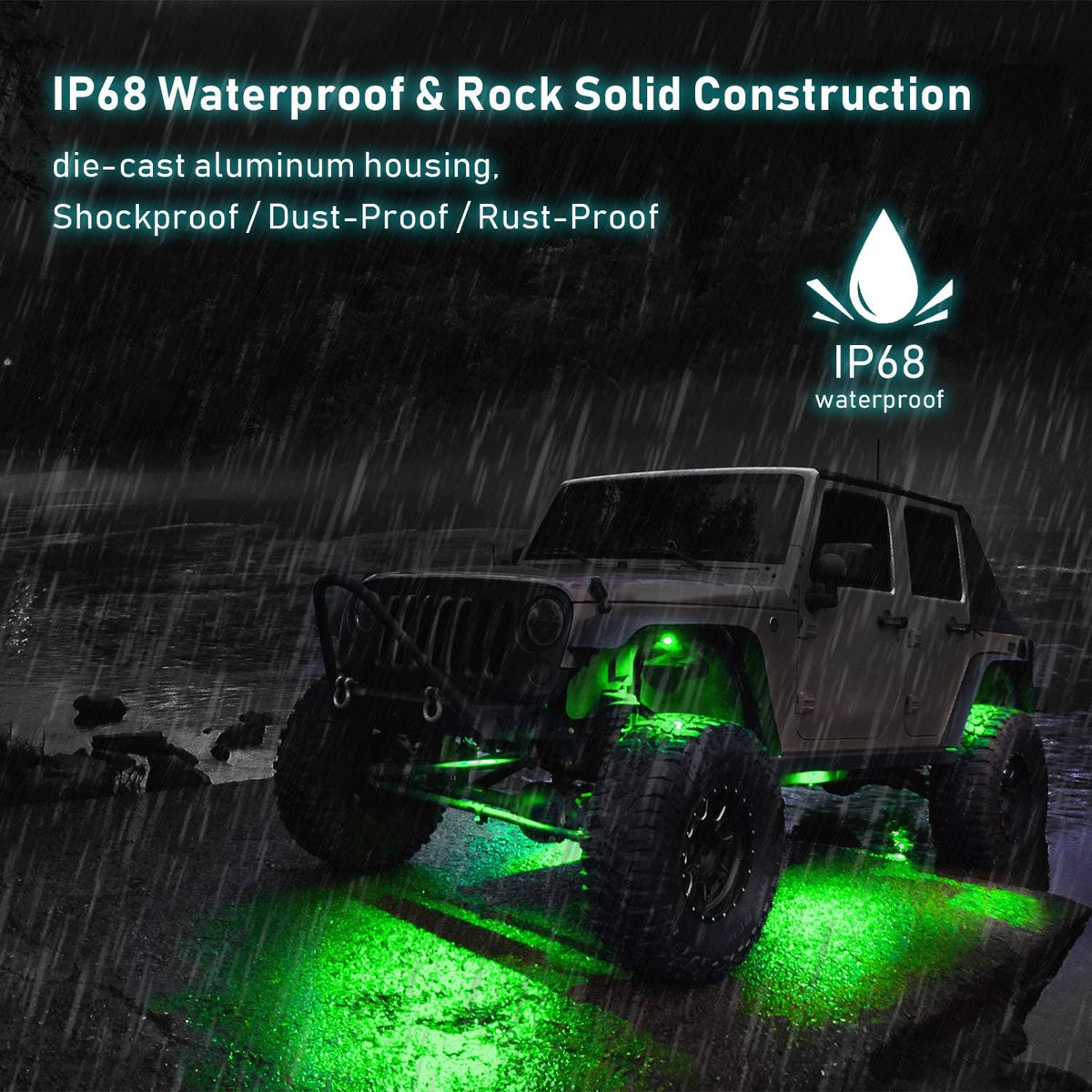 12 Pods Multicolor Waterproof LED Car Light Kit T664