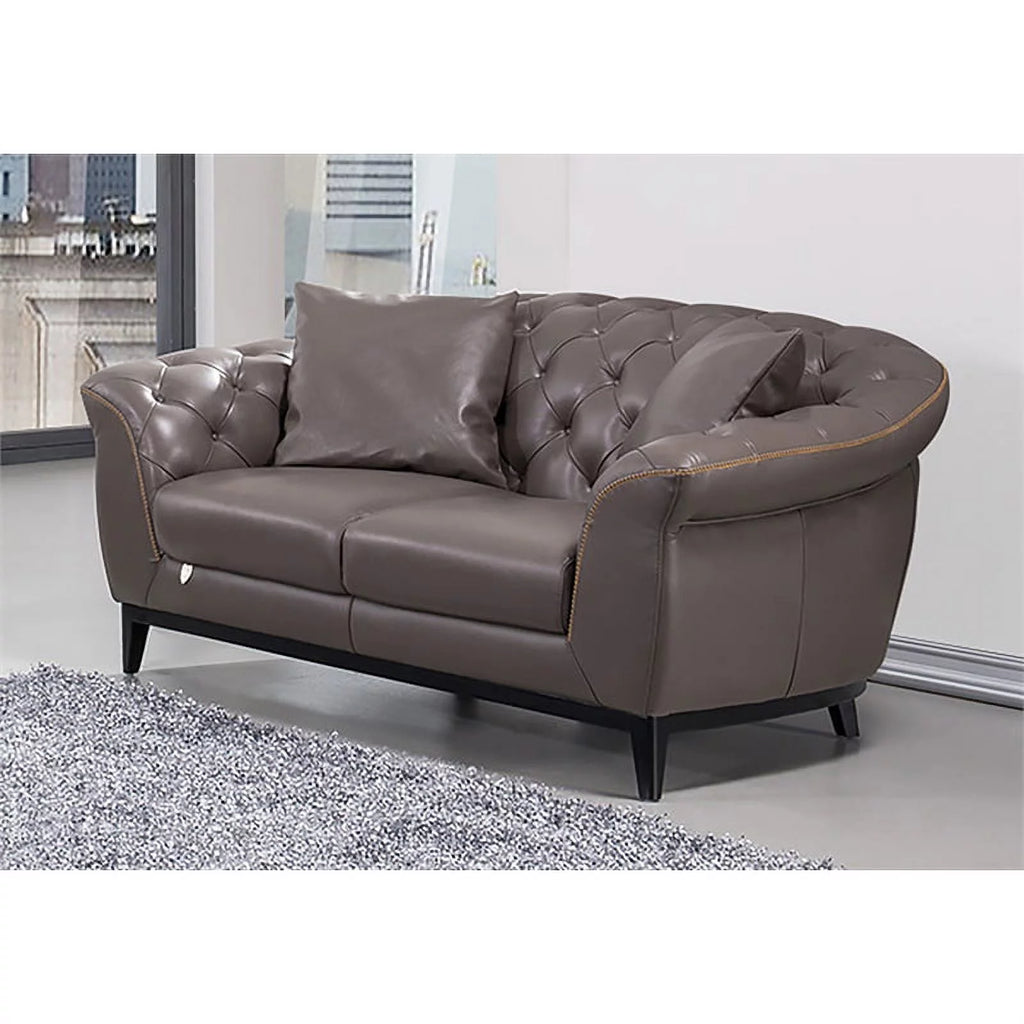 Taupe Italian Aniline Leather Loveseat S661