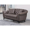 Taupe Italian Aniline Leather Loveseat S661