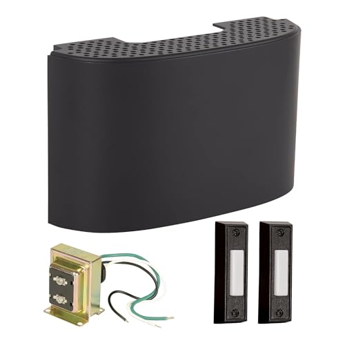 Flat Black Door Chime Kit with 2 Black Buttons K612
