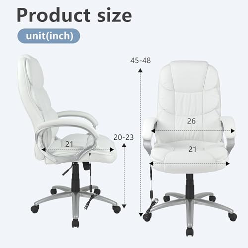 Black Adjustable Ergonomic PU Leather Office Chair with Armrests G71880