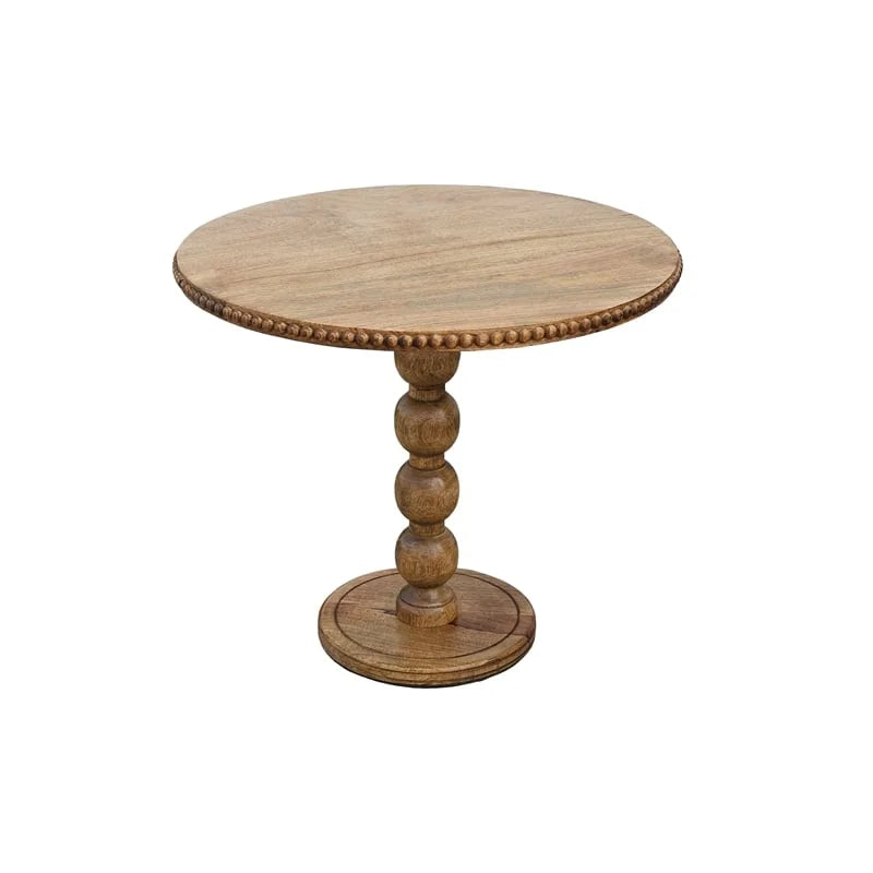 21 Inch Round Mango Wood Side End Table Y646