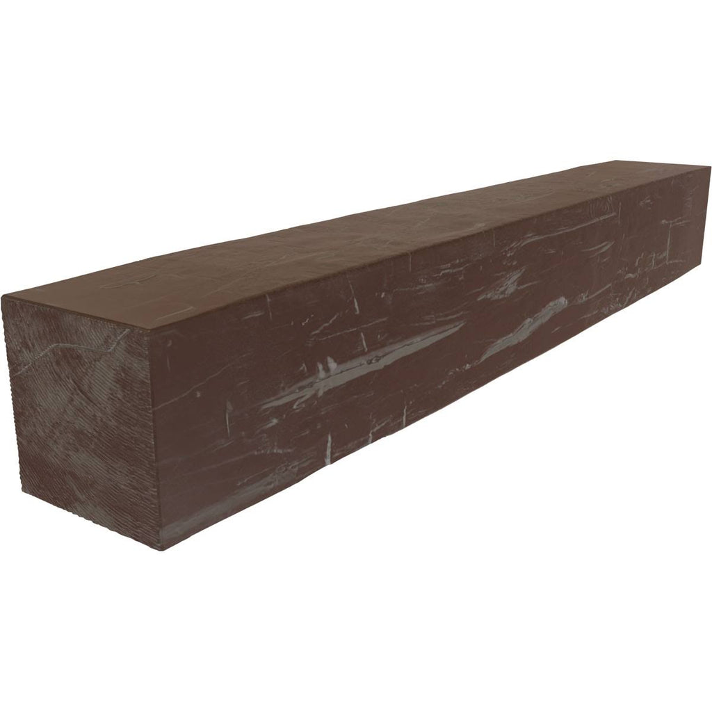 Hand Hewn Faux Wood Fireplace Mantel, Aged Pecan X601