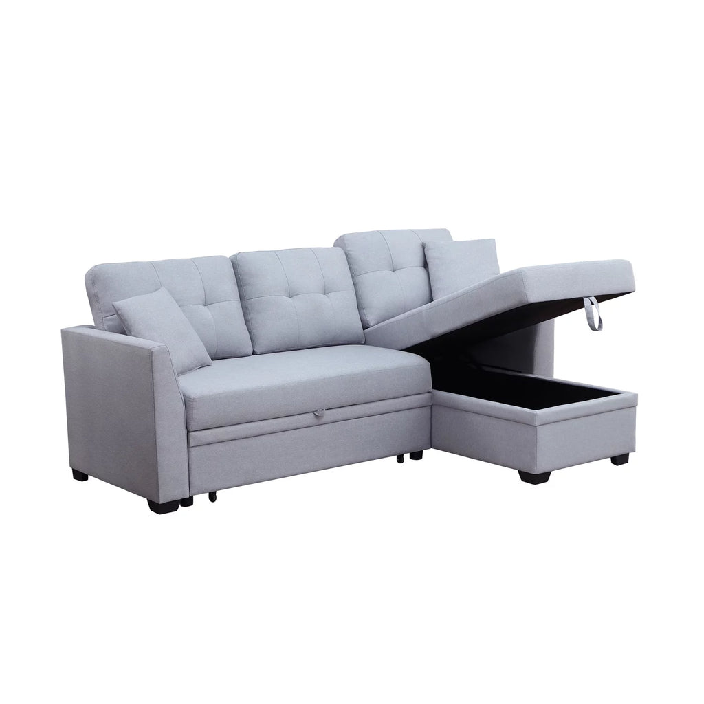 3-Seat Fabric Sleeper Sectional Sofa with Storage G89860