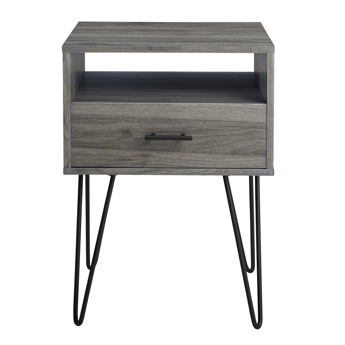 18-inch 1-Drawer Hairpin Side Table - Slate Grey U679409