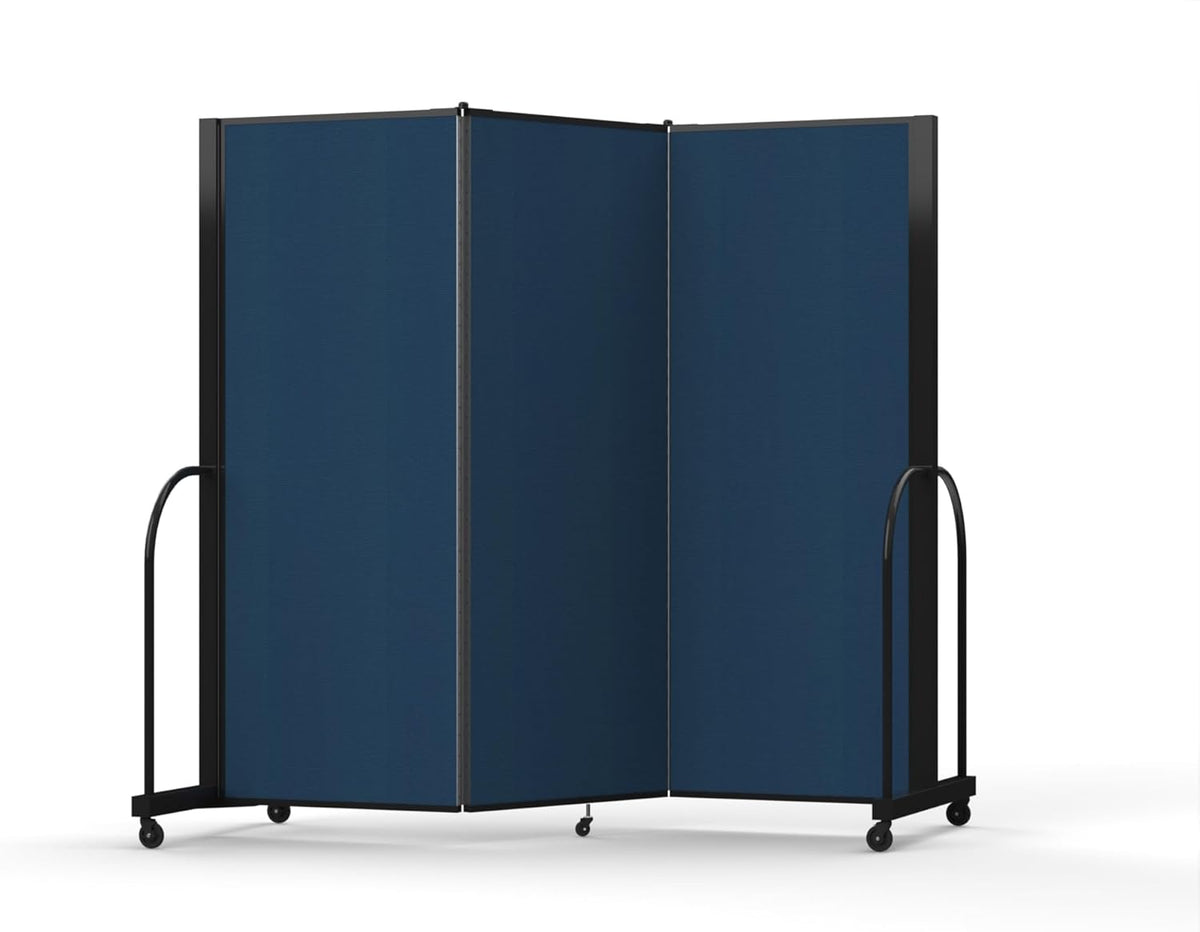 Navy 7'6" x 8'7" Folding Room Divider with Metal Frame C860268