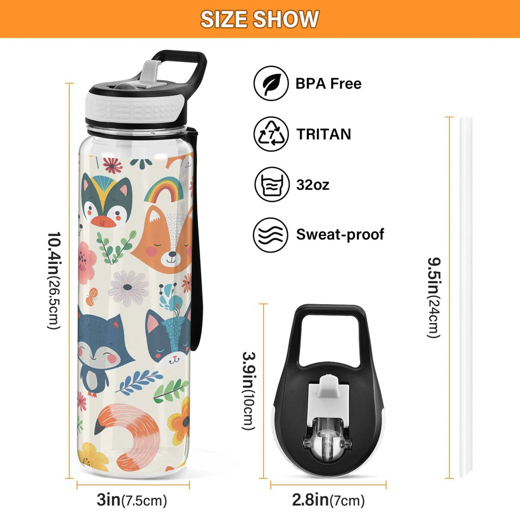 32oz Tritan Sports Water Bottle with Straw O2848
