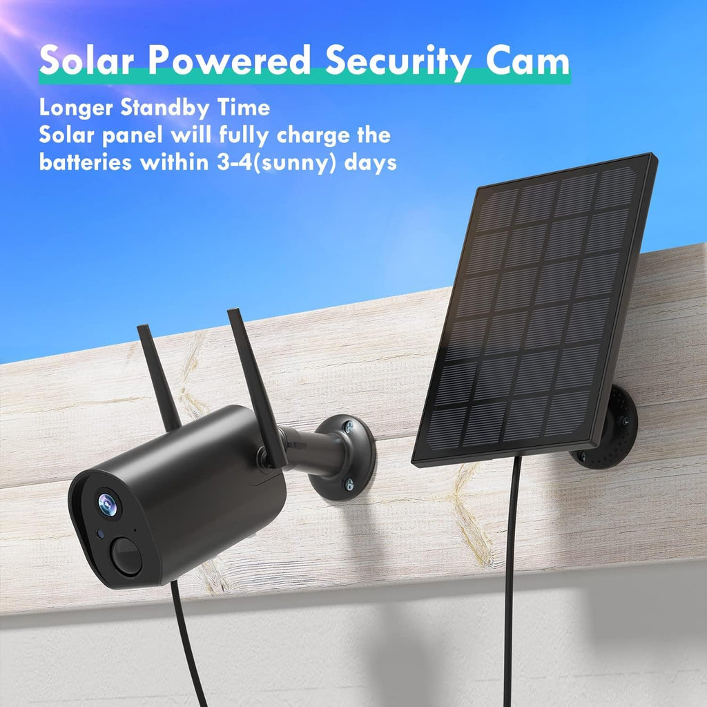 Solar Security Camera Outdoor Wireless WiFi 1080P Night Vision IP65 W9110