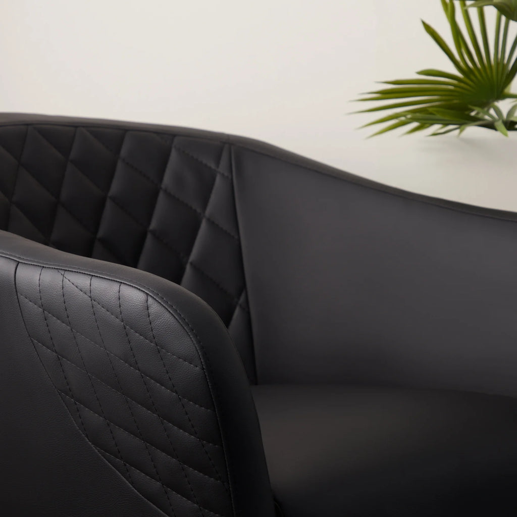 Black Faux Leather Club Chair P746