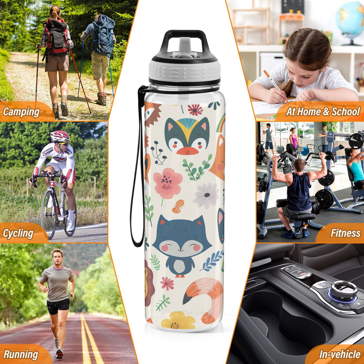 32oz Tritan Sports Water Bottle with Straw O2848