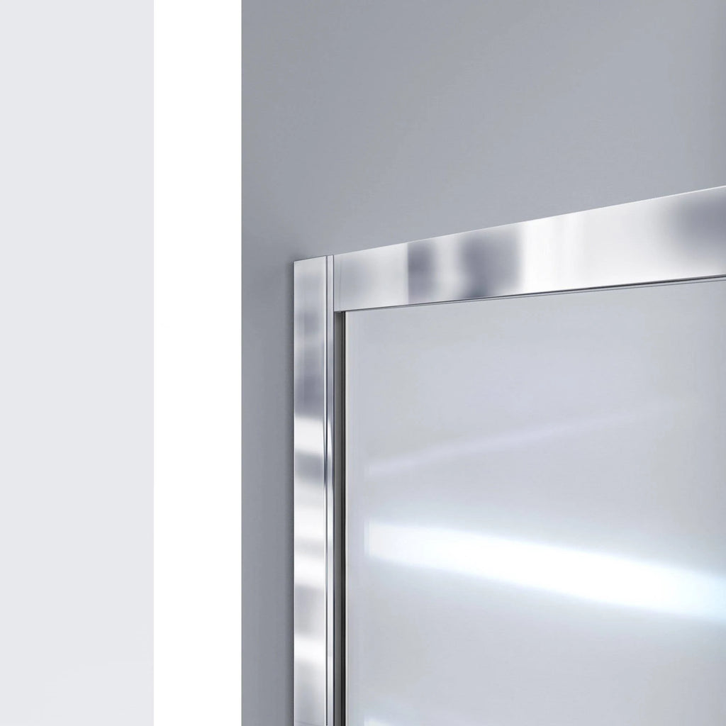 Frosted Sliding Shower Door in Brushed Nickel D786