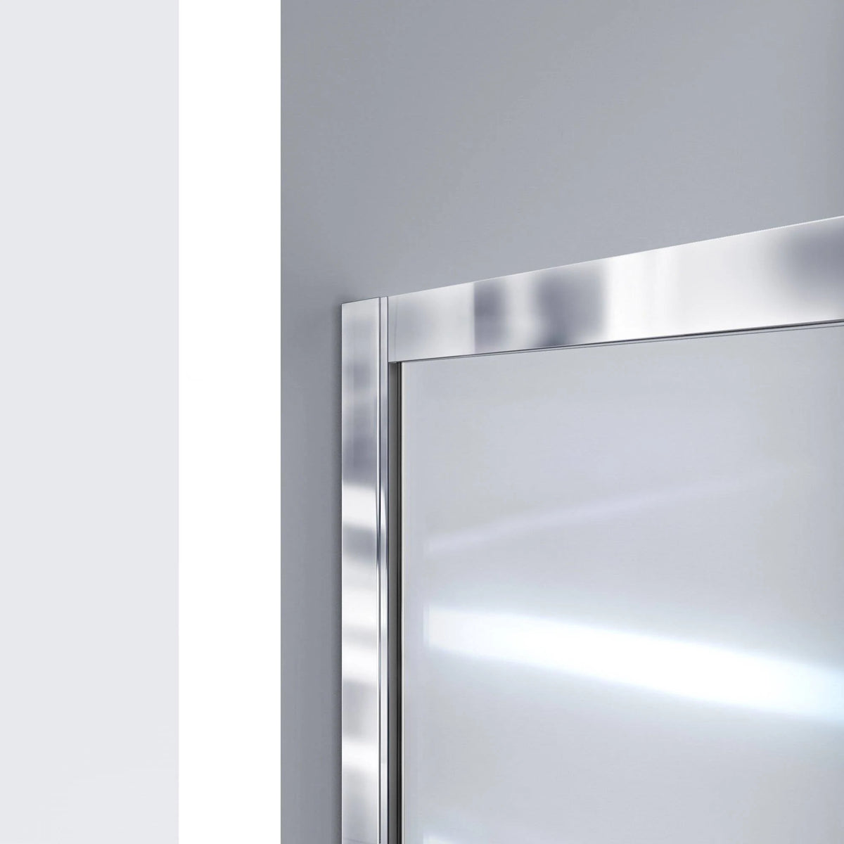Frosted Sliding Shower Door in Brushed Nickel D786