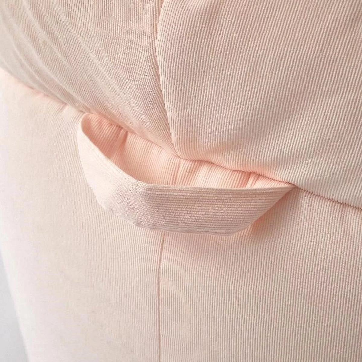 Pink Soft Plush Corduroy Bean Bag Chair with Pocket C852135