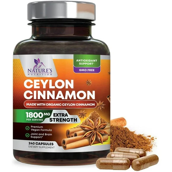 Organic Ceylon Cinnamon Supplement 1800mg 240 Capsules Z955