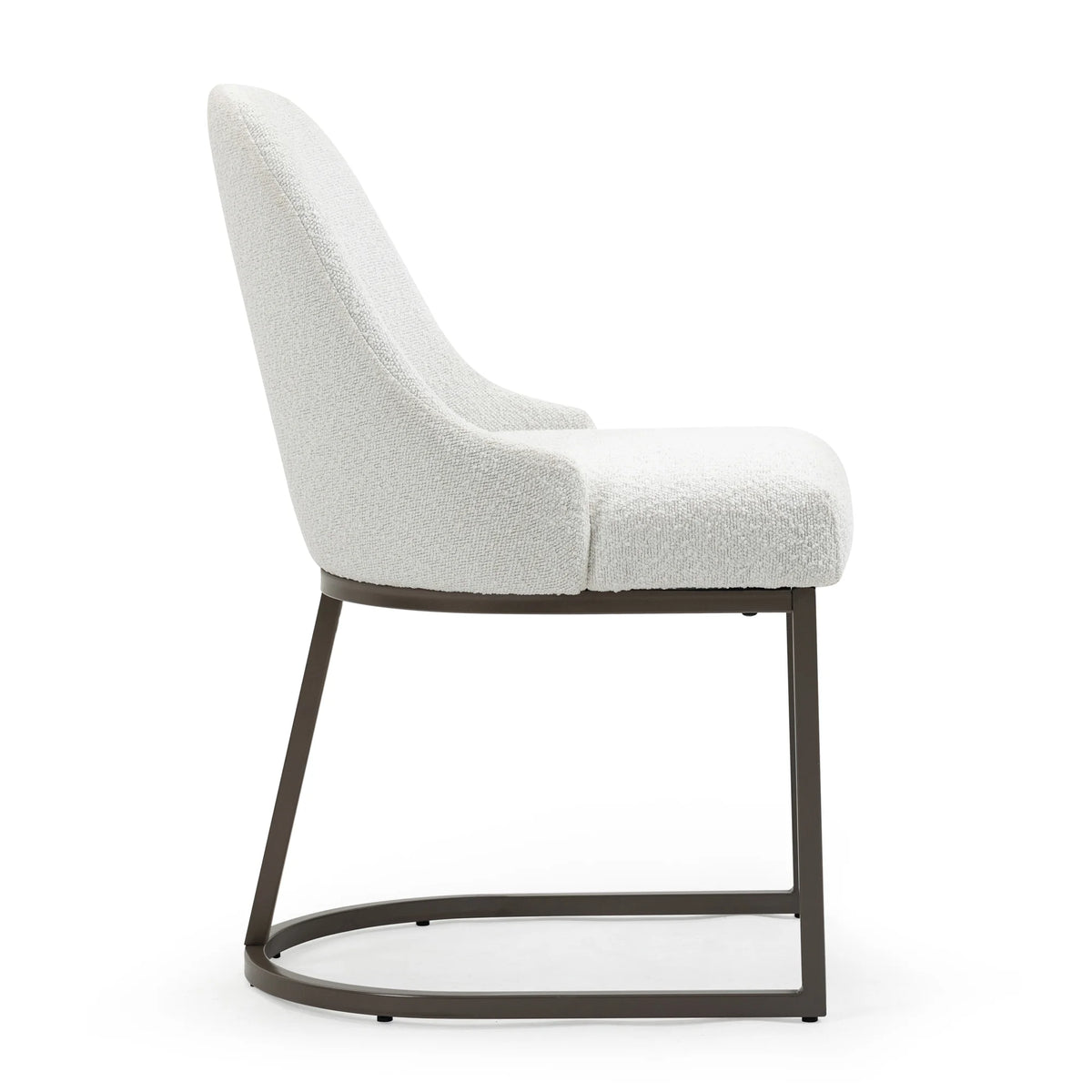 White Black Fabric Iron Dining Chair Set of 2 D438