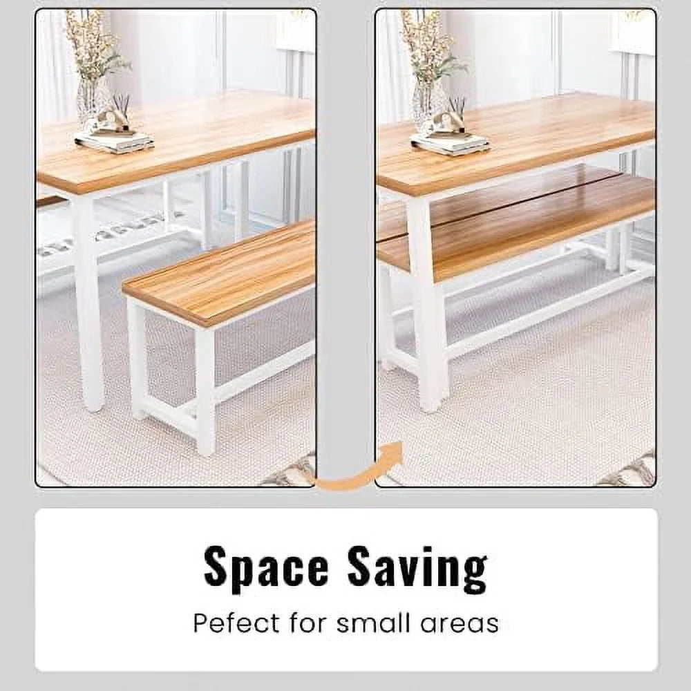 47" Dining Table Set with 2 Benches Y324597