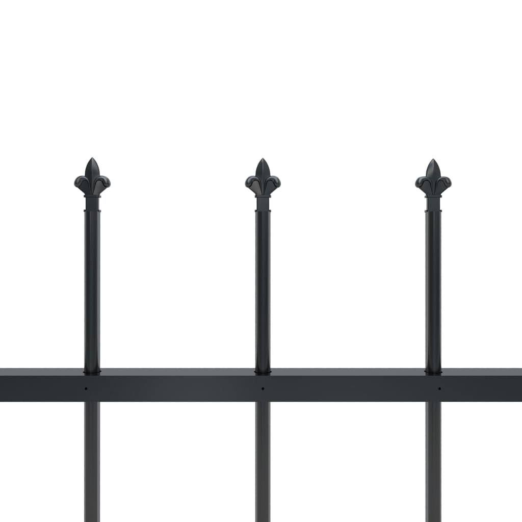 Black Steel Garden Fence with Spear Top C468580