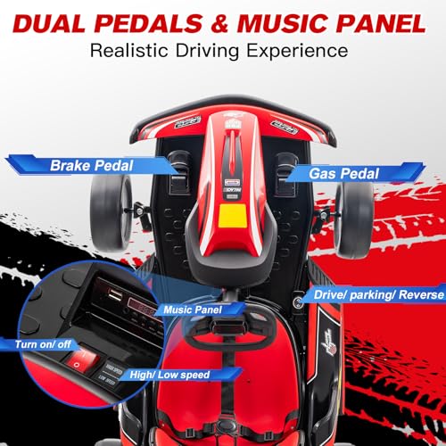 24V Battery Powered Electric Go Kart with 150 * 2 Motors, Red Y532798