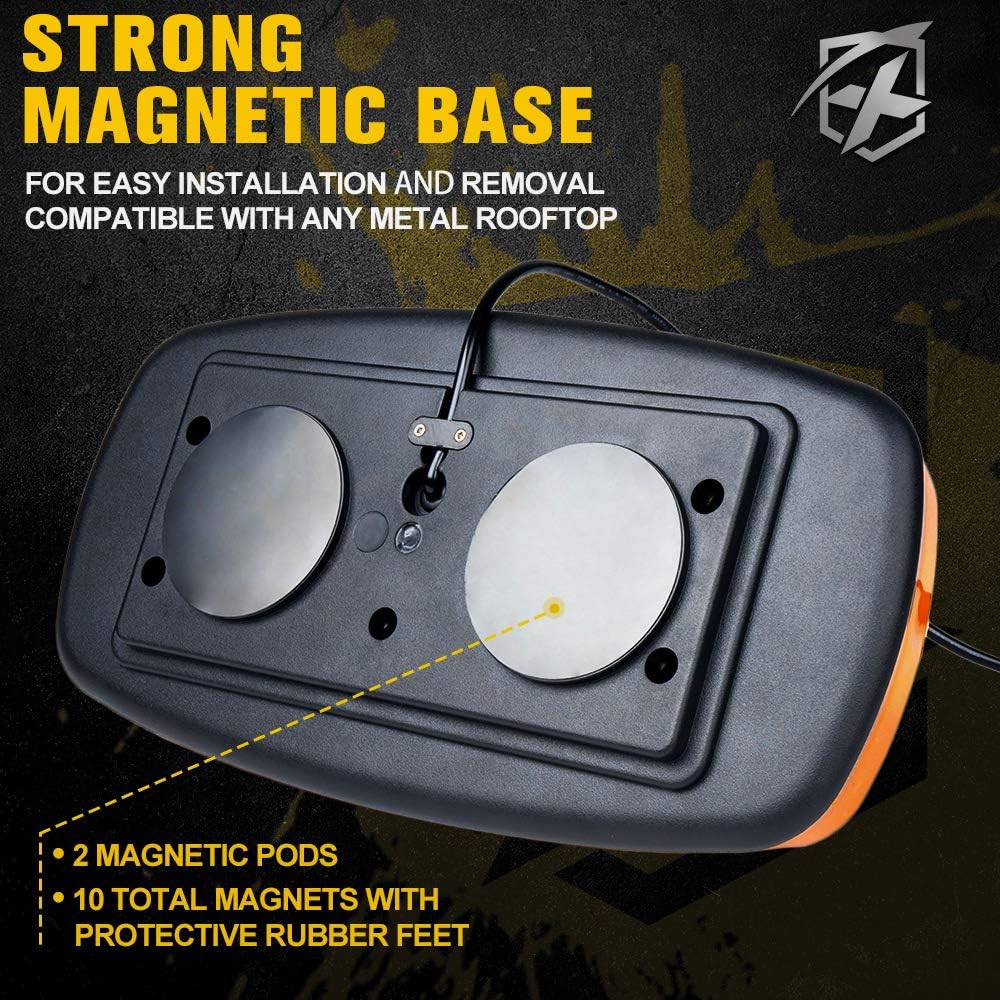 Amber LED Strobe Beacon Light Bar with Magnetic Mount F4081