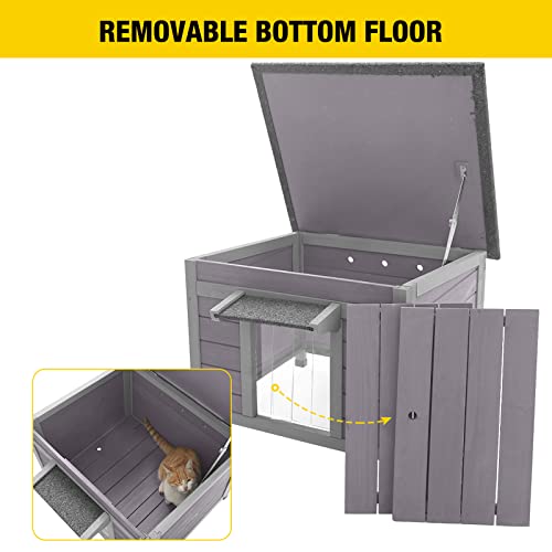 Cat House with Escape Door Insulated Weatherproof Roof T724920
