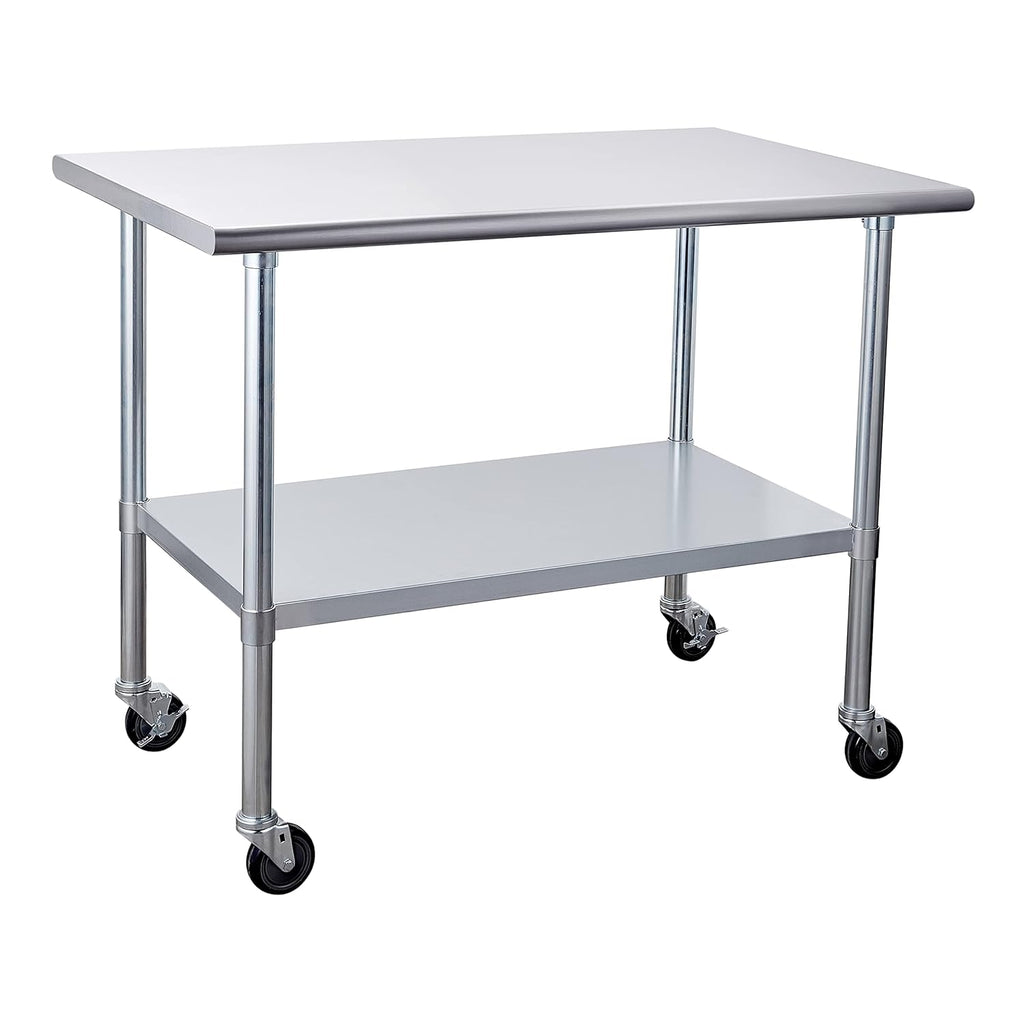 Stainless Steel Table 30 x 48 Inches with Caster Wheels U9595