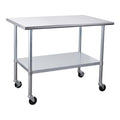 Stainless Steel Table 30 x 48 Inches with Caster Wheels U9595