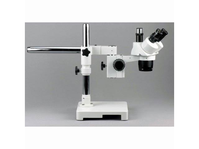 Trinocular Stereo Microscope, 20X/40X/80X Magnification, Single-Arm Boom Stand J5591