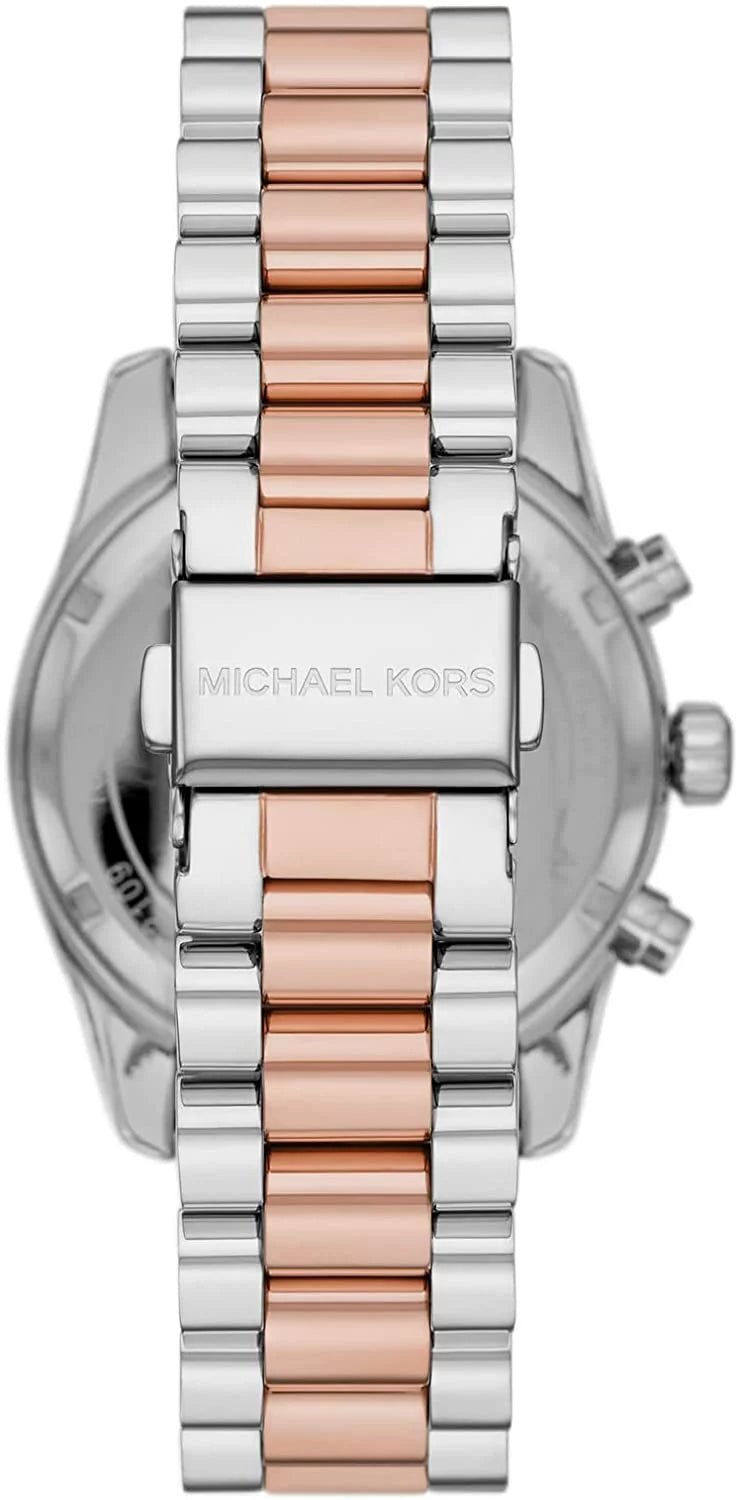 Two Tone Rose Gold Silver Chronograph Watch J207