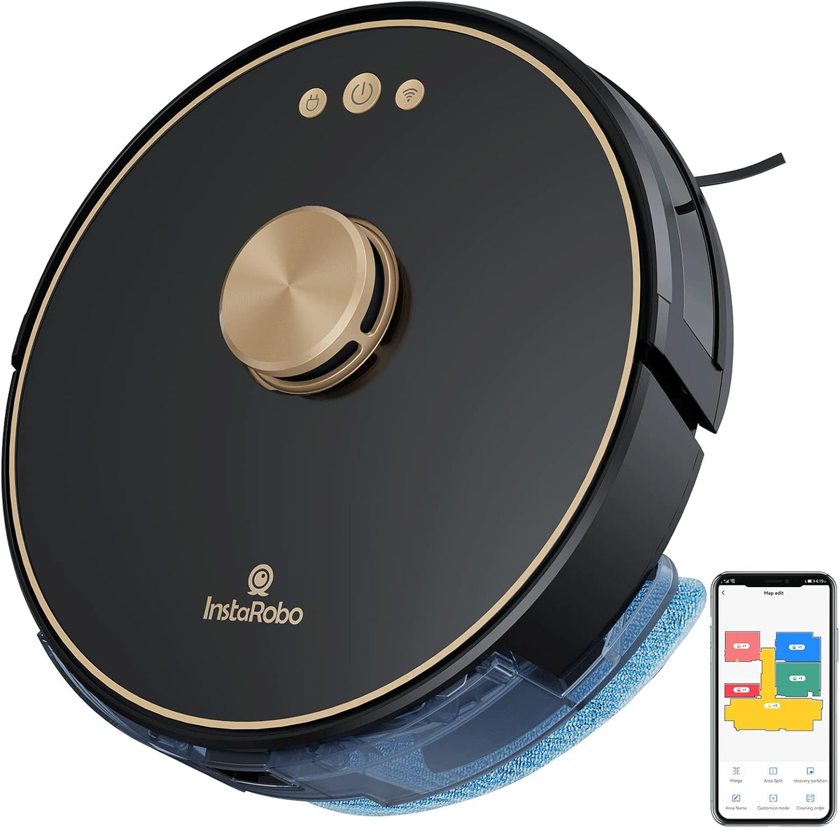 Robot Vacuum Cleaner with Precise Navigation, 2 in 1 Vacuum and Mop, Smart Mapping (Blue) O600