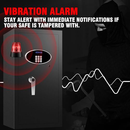 6.1 Cub Fireproof Waterproof Home Safe Box with LCD Screen Digital Keypad and Key Lock Q4003