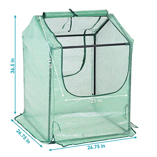 Green 4' x 3' Mini Greenhouse Tent with Steel Tube Frame J40588
