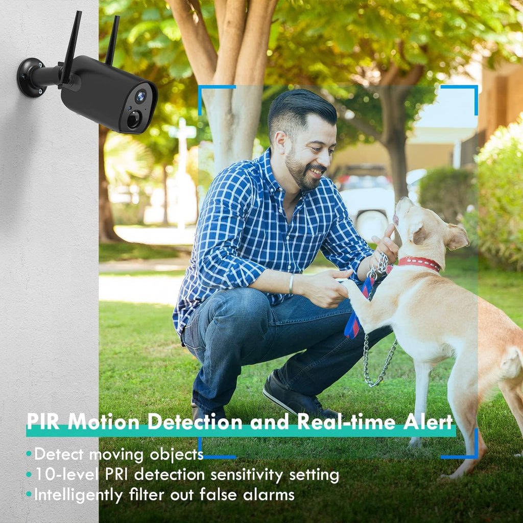 Solar Security Camera Outdoor Wireless WiFi 1080P Night Vision IP65 W9110