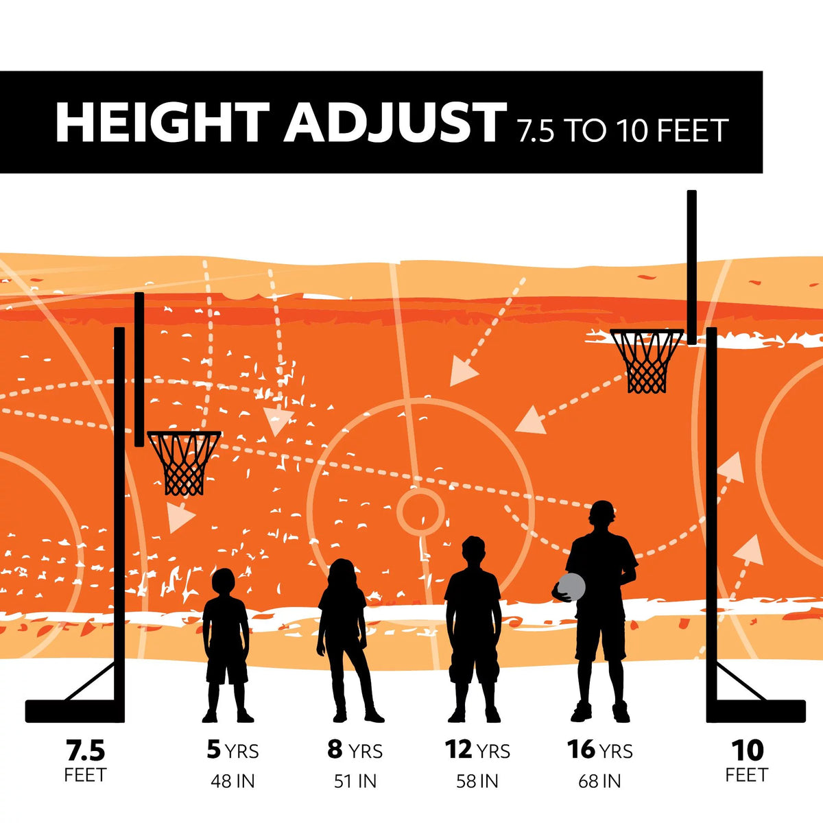 Adjustable Portable Basketball Hoop A42891
