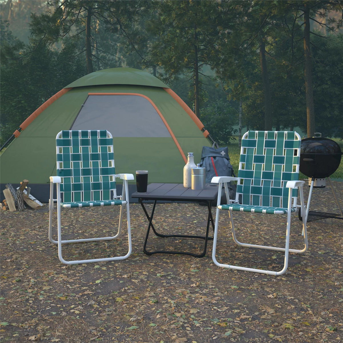 Folding Lawn Chairs 2-Pack Teal X2712