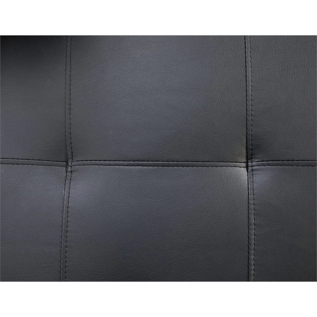 Faux Leather Sectional Sofa in Black C71917