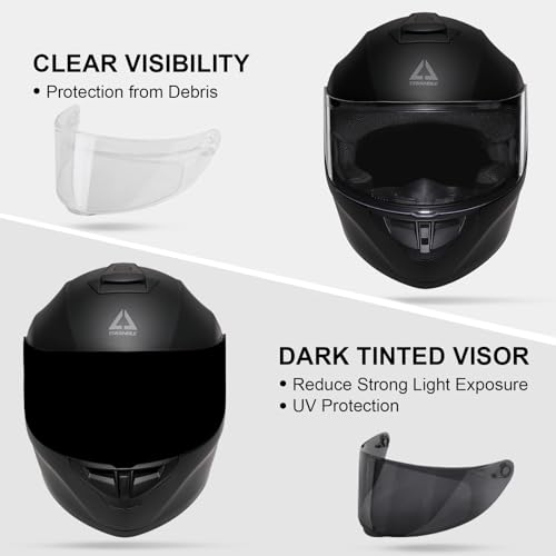 Full Face Motorcycle Helmet with Tinted and Clear Visor G52530