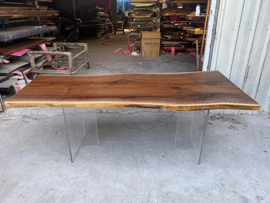 Live Edge Black Walnut Wood Slab Table V245748