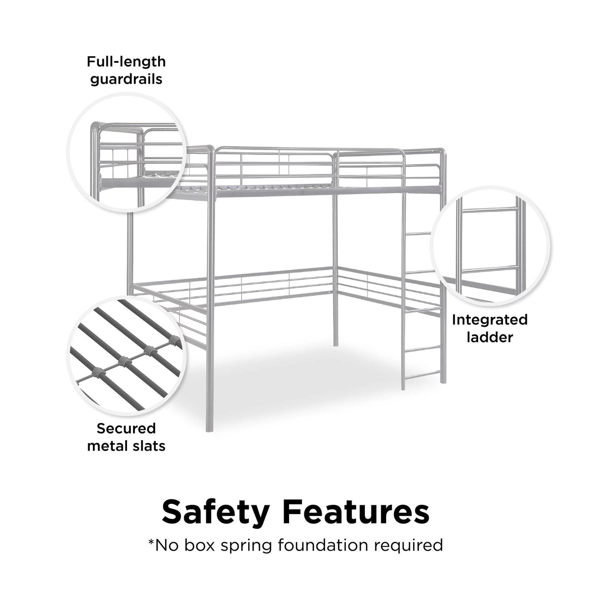 Full Metal Loft Bed Z459452