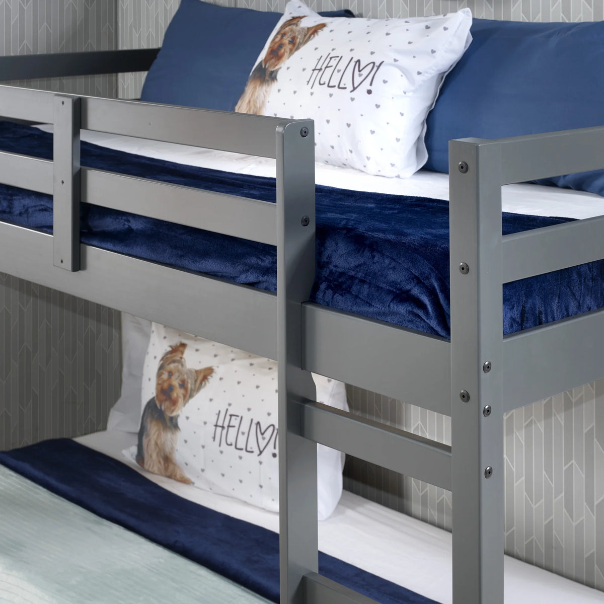 Gray Twin Loft Bed Wood M105