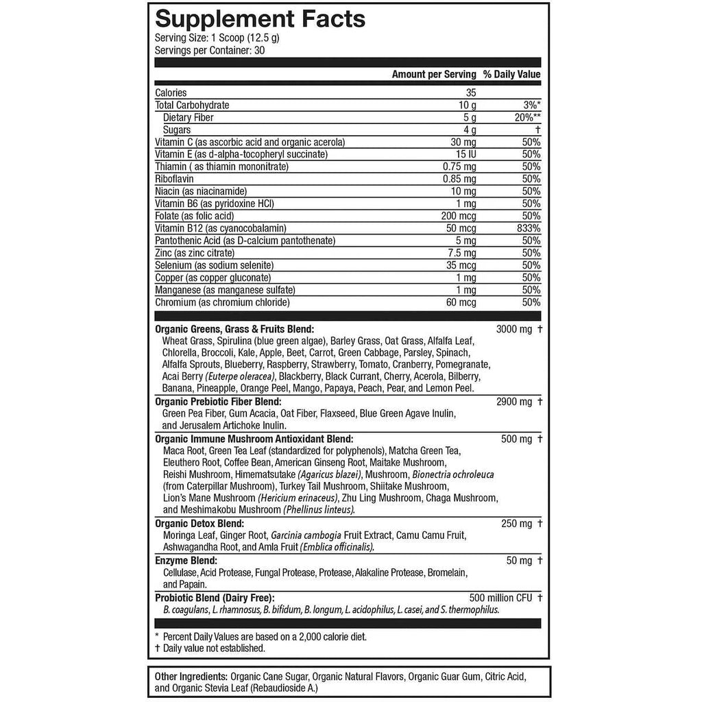 USDA Organic Super Greens Fruit and Veggie Powder, 13.23 Ounces V3244