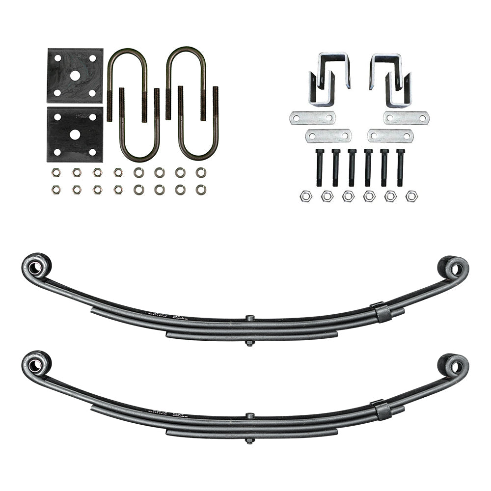 Trailer 3 Leaf Double Eye Spring Suspension and Single Axle Hanger Kit for 1 3/4" Tube - 2000 Pound Axles D8210