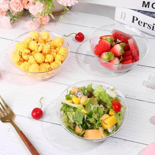 12 oz Clear Plastic Bowls 100 Pack Disposable Hard Small Bowls B243