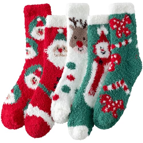 Fuzzy Socks for Women 5 Pairs V1562