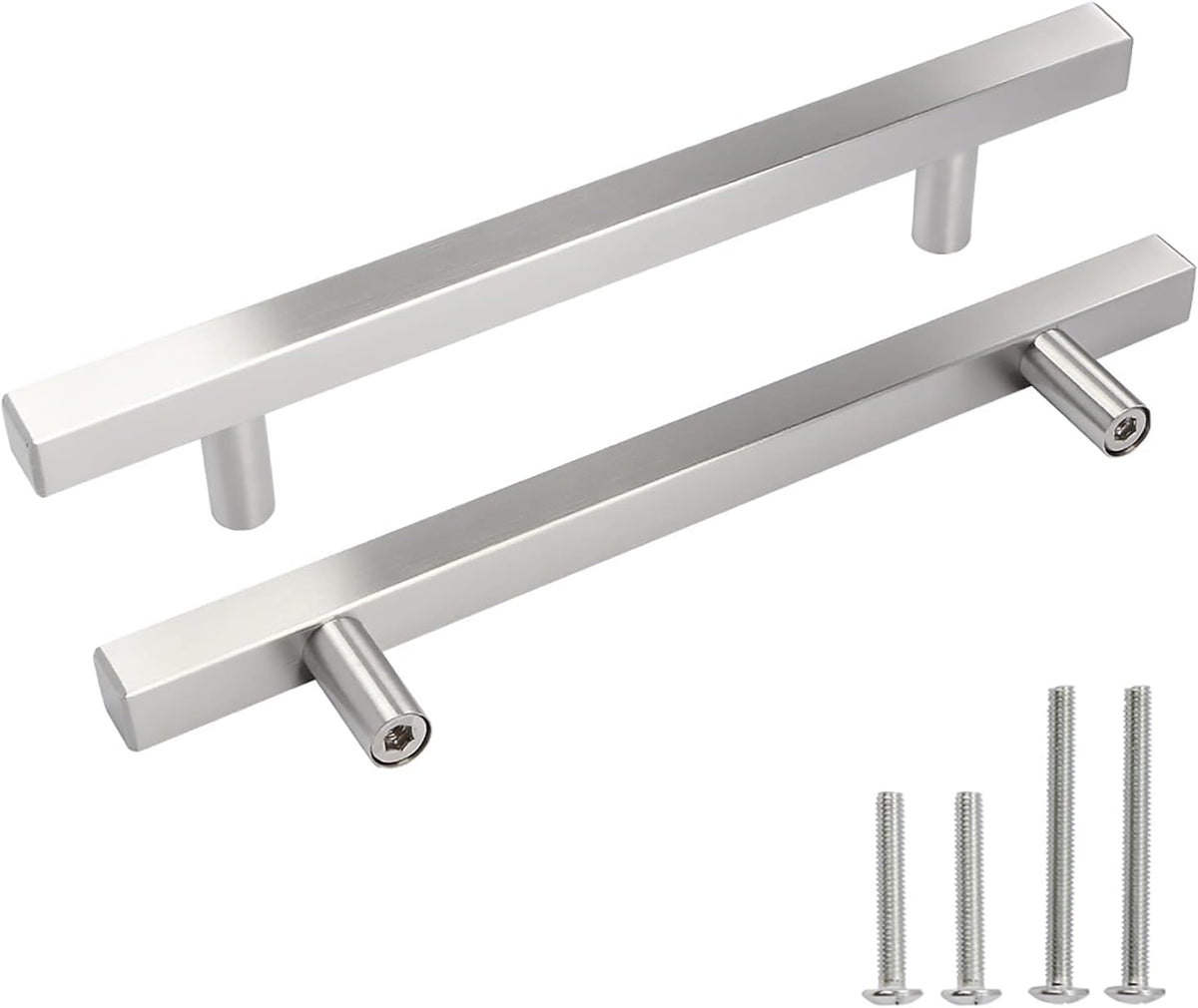 5 Pack Stainless Steel Square Cabinet Handles 5 Inch Hole Centers V87446