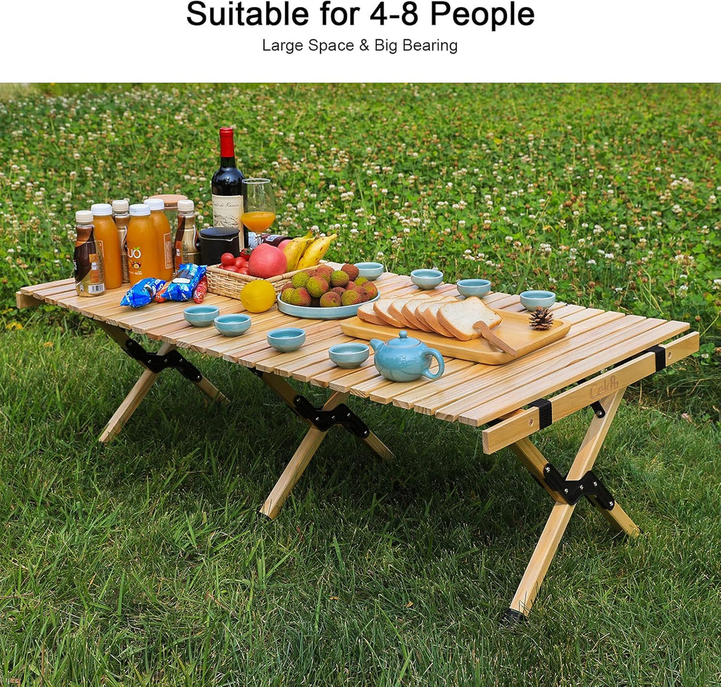 Portable Wooden Folding Picnic Table with Carry Bag W89546