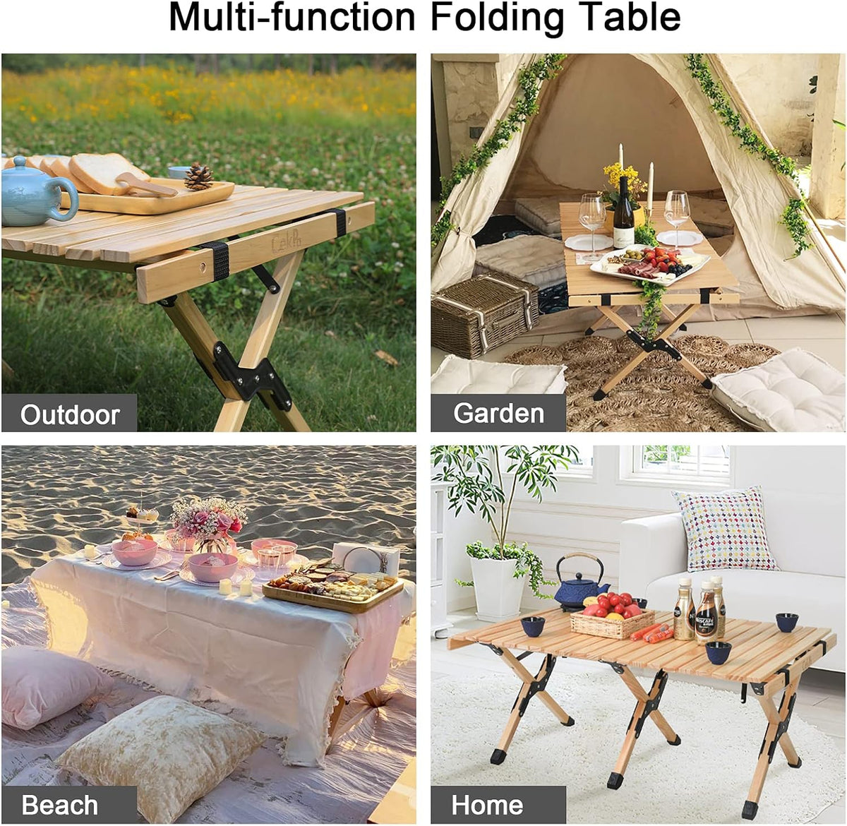Portable Wooden Folding Picnic Table with Carry Bag W89546